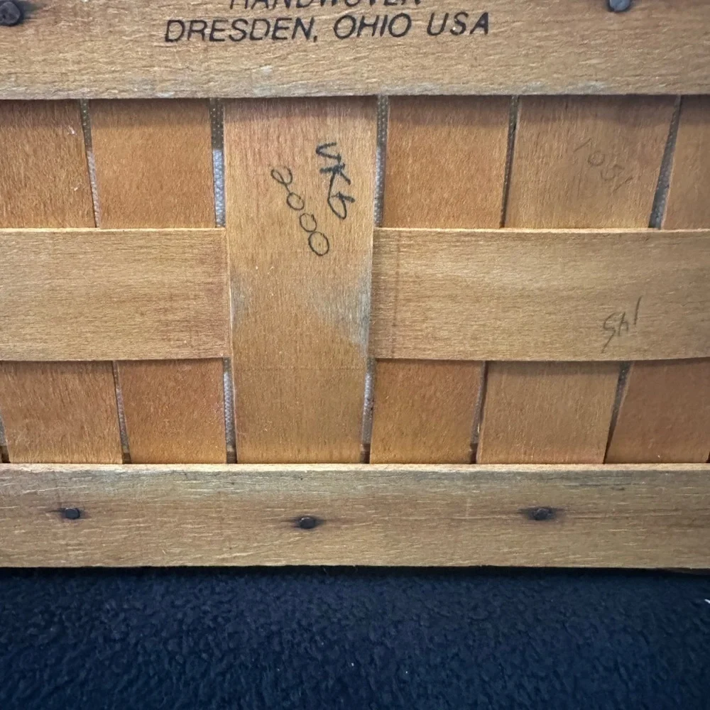 Longaberger Basket Stationary Handle, Divided Protector and Liner 2000